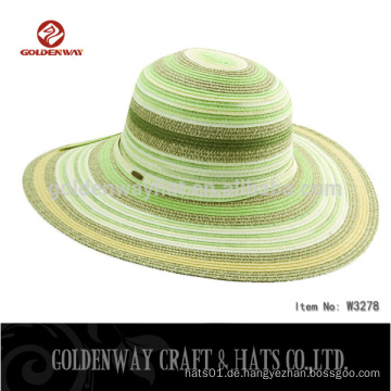 Frau grünes Papier Braid Sun Hat Multi-Farben